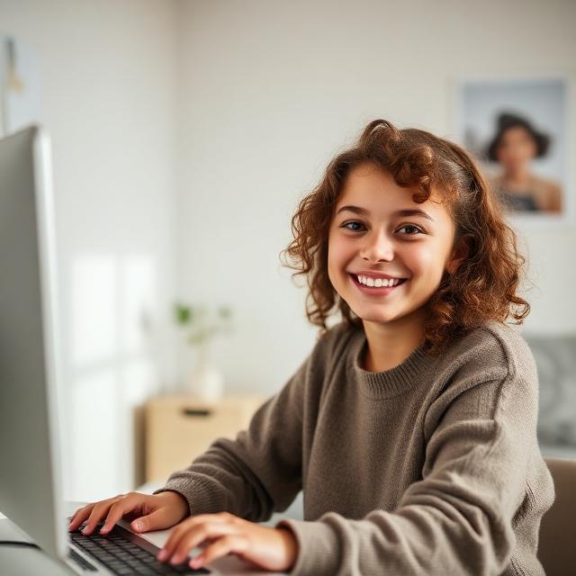 Élève en cours en visio